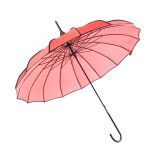 Boutique RIBBED Paoda Umbrella Coral