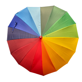 Boutique Heart Umbrella Rainbow STICK